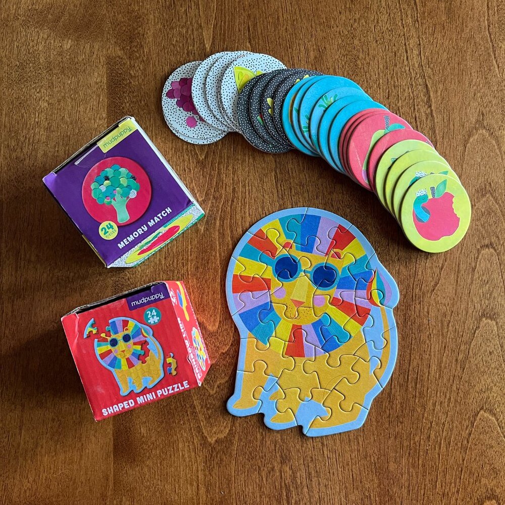 Mudpuppy memory game and mini puzzle
